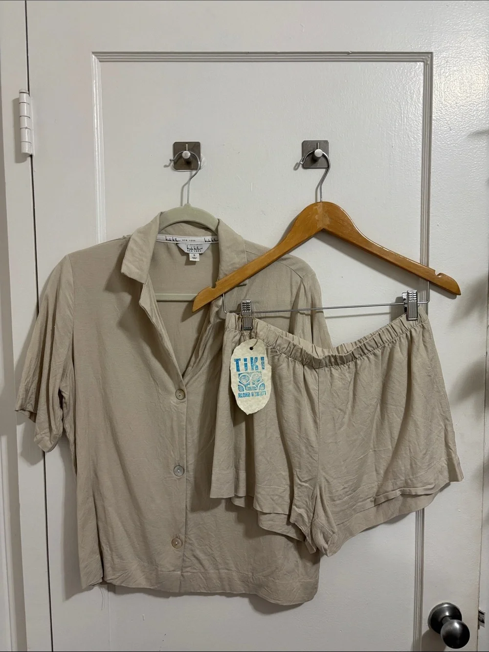 Nicole Miller Women’s Linen Blend Pajama Set Small